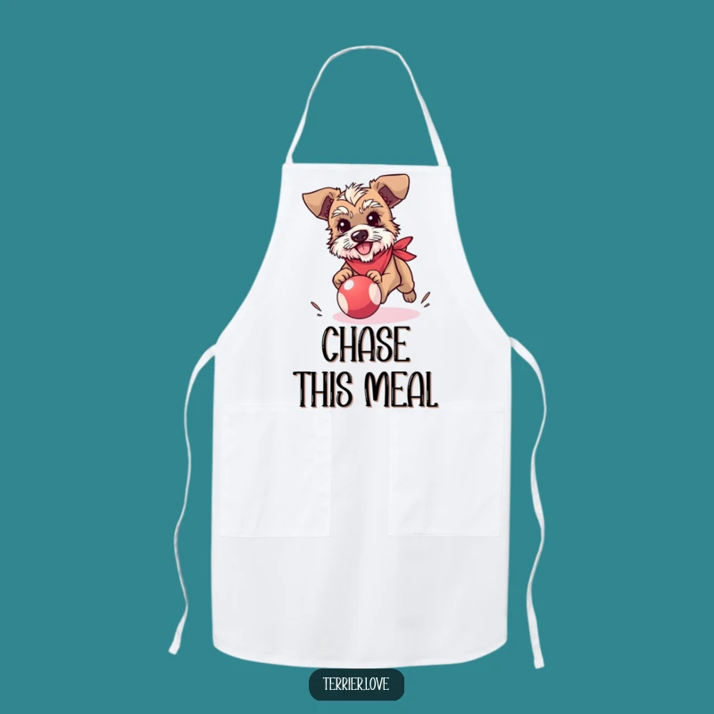Funny Terrier Apron: Bandana, Ball Chase, Chef Gift for Active Cooks