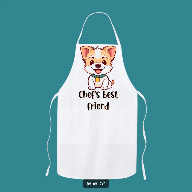 Funny Terrier Smile Apron: Kitchen Dog Collar Tag Wear, Hilarious Gift for Chefs!