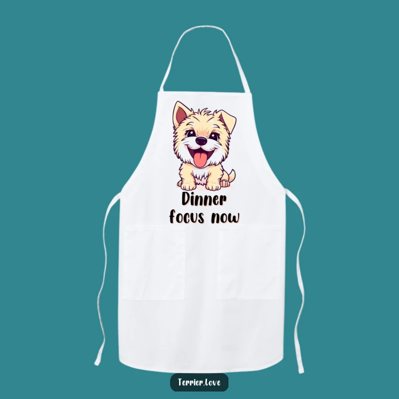 Funny Joyful Terrier Apron: Focused Chef Pup, a Fun Funny Gift