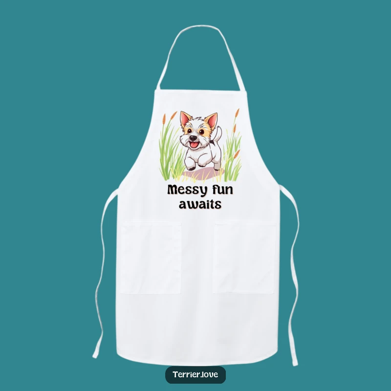 Funny Happy Terrier Apron: Cook with Joyful Canine Flair