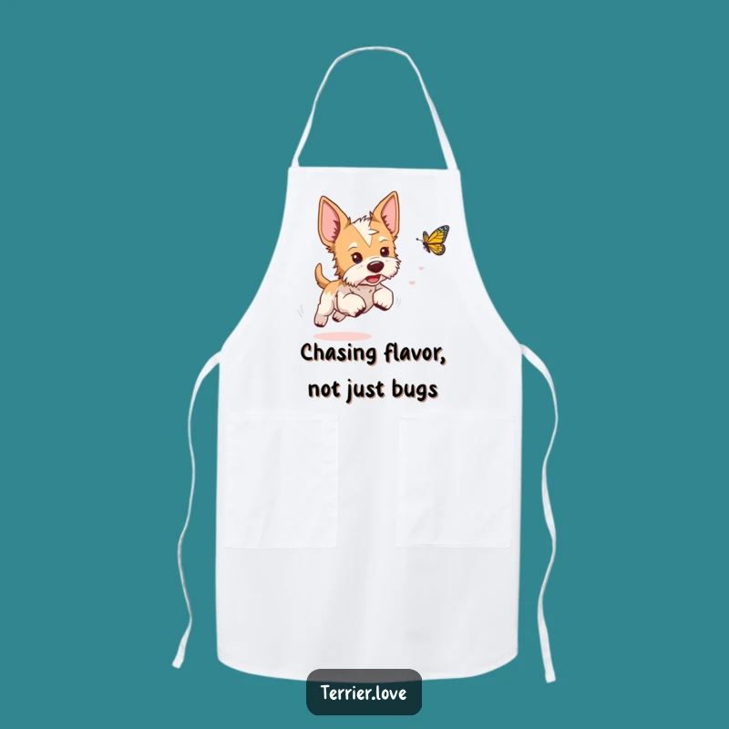 Funny Playful Terrier Apron: Kitchen Whimsy, Perfect Gift