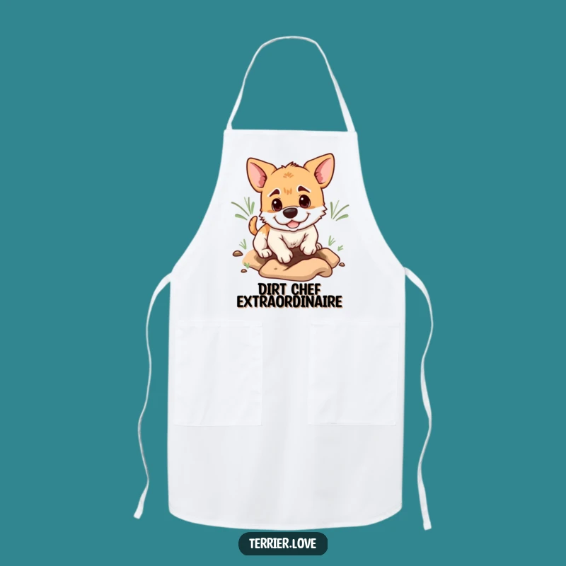 Funny Playful Terrier Digging Apron: Tackle Your Tasks
