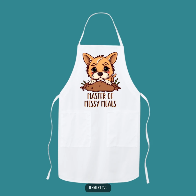 Funny Terrier Digging Apron: Cook with Determined Flair
