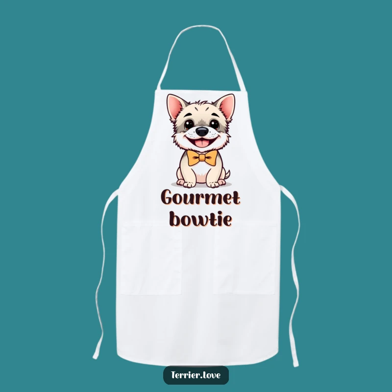 Funny Terrier Apron: Bowtie, Happy Grin, Chef Gift for Dapper Cooks