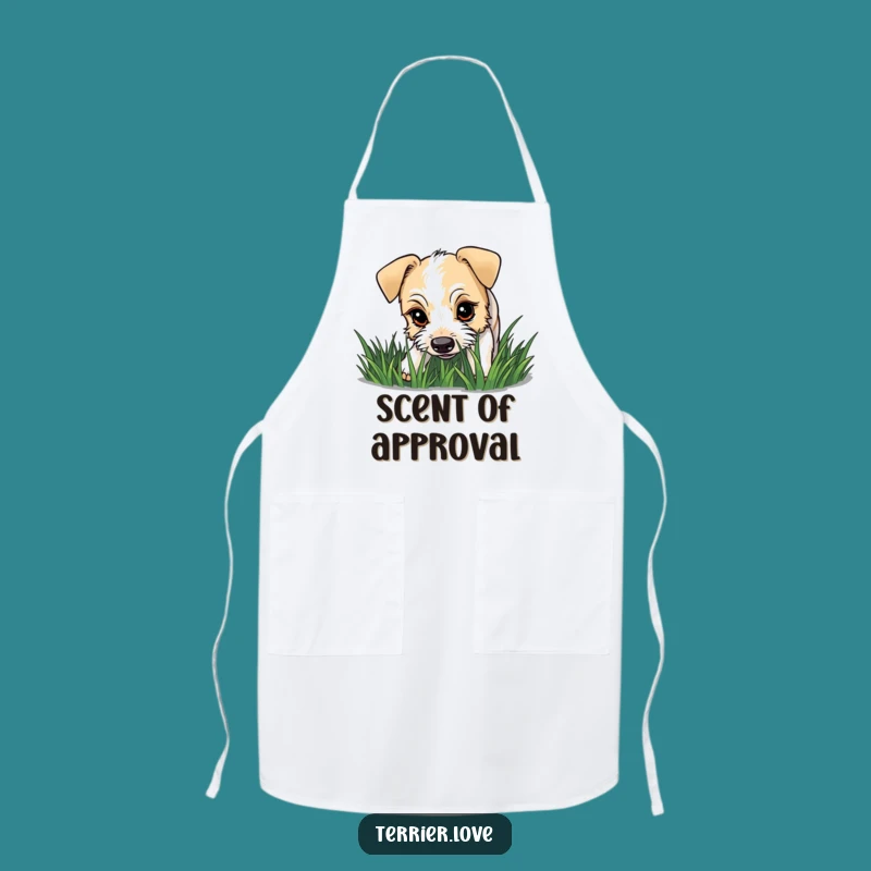 Funny Terrier Curious Sniffing Apron - Whimsical Kitchen Explorer