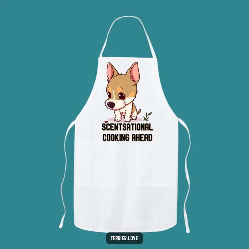 Funny Curious Terrier Apron: Cook with Investigative Flair