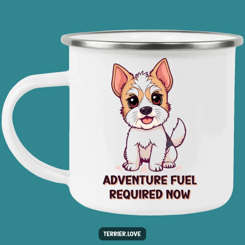 Funny Terrier Camping Mug - Alert Dog's Trailside Companion