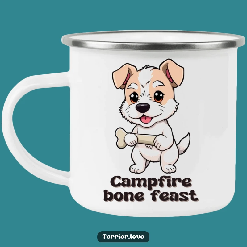 Funny Terrier Camping Mug - Winner's Bone Cup, Ideal Outdoor Gift