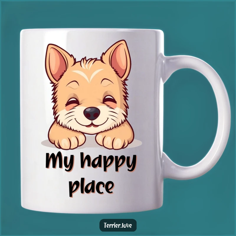 Funny Content Terrier Mug - Smiling Dog Relaxing Gift Coffee Cup