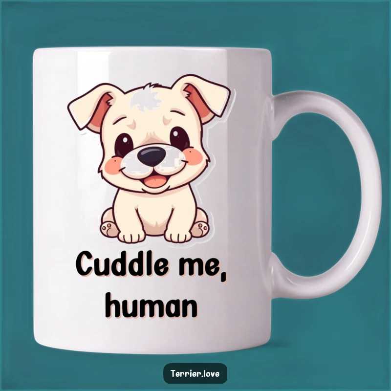 Funny Cuddle Terrier Mug - Cheerful Dog Ears Flopped, Perfect Dog Lover Gift