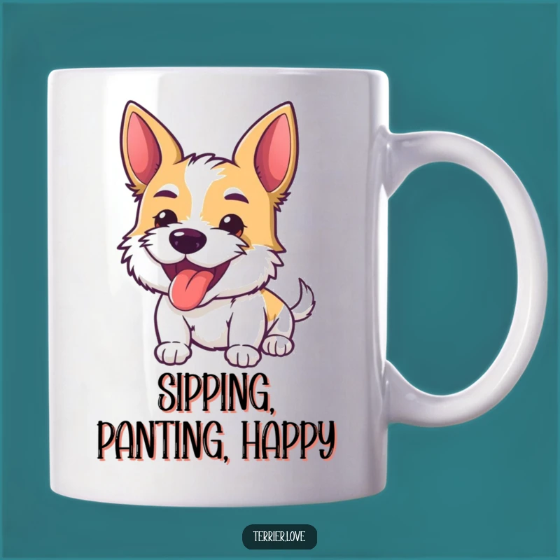 Funny Terrier Mug: Tongue Out Dog, Full of Playful Energy, Great Funny Gift