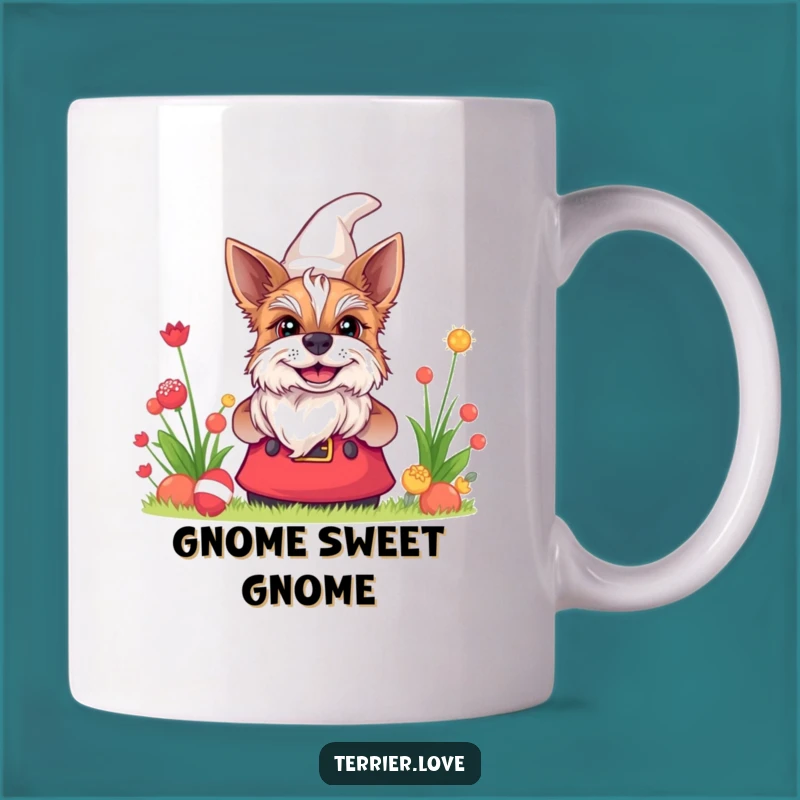 Funny Terrier Gnome Grin Mug - Hilarious Peekaboo Dog Gift for Lovers