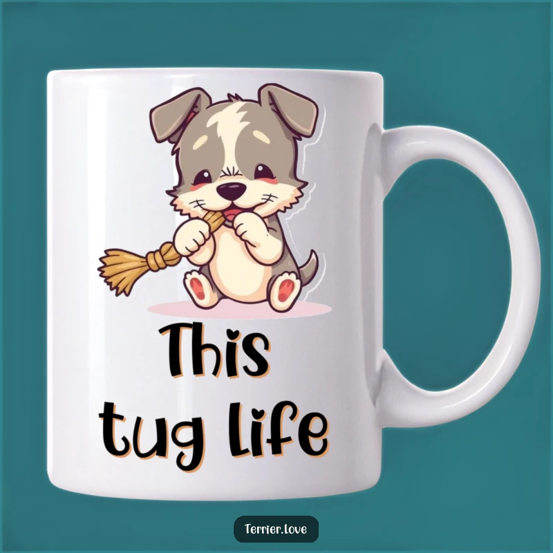 Funny Terrier Rope Toy Mug - Playful Dog Gift for Energetic Pups