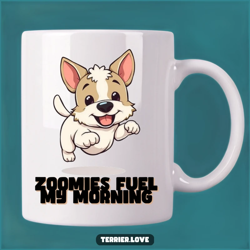 Funny Cheerful Running Terrier Mug - Perfect Enthusiastic Dog Gift for Dog Lovers