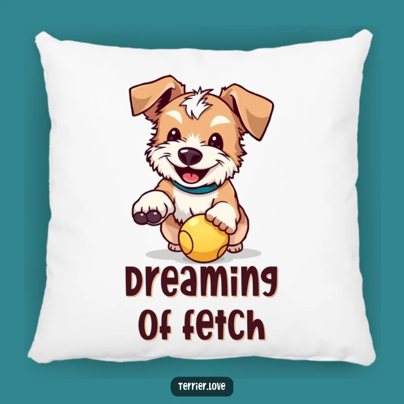 Funny Terrier Pillow: Happy Ball Catching Dog Cushion Gift