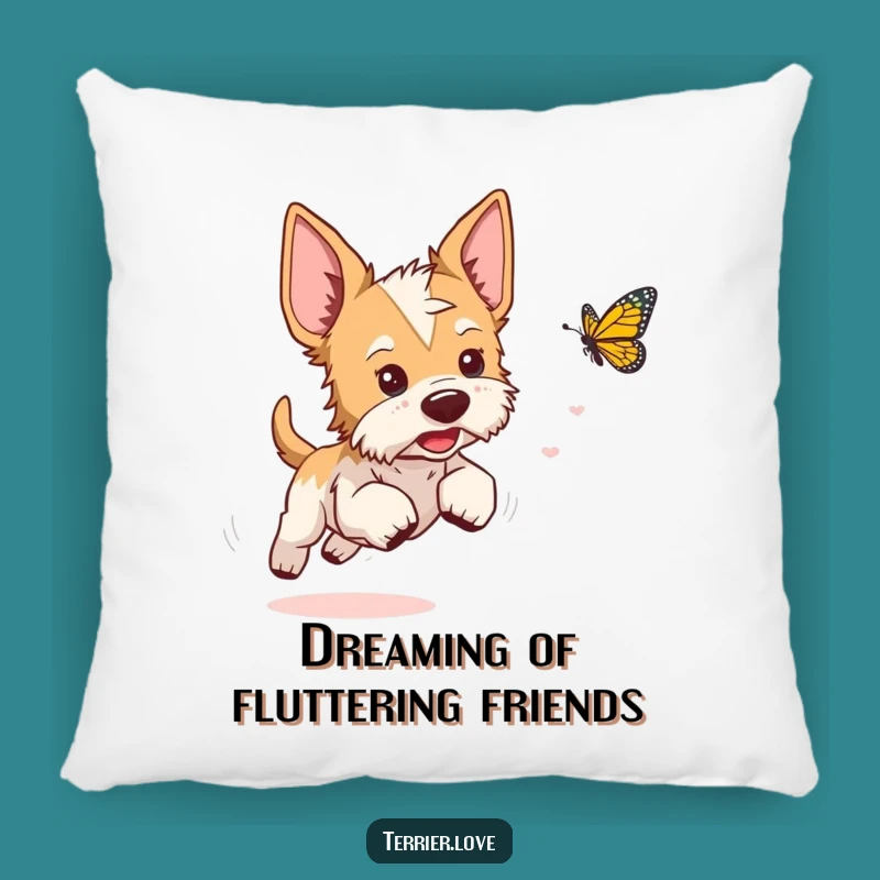 Funny Playful Terrier Pillow: Cozy Whimsy, Adorable Accent, Gift
