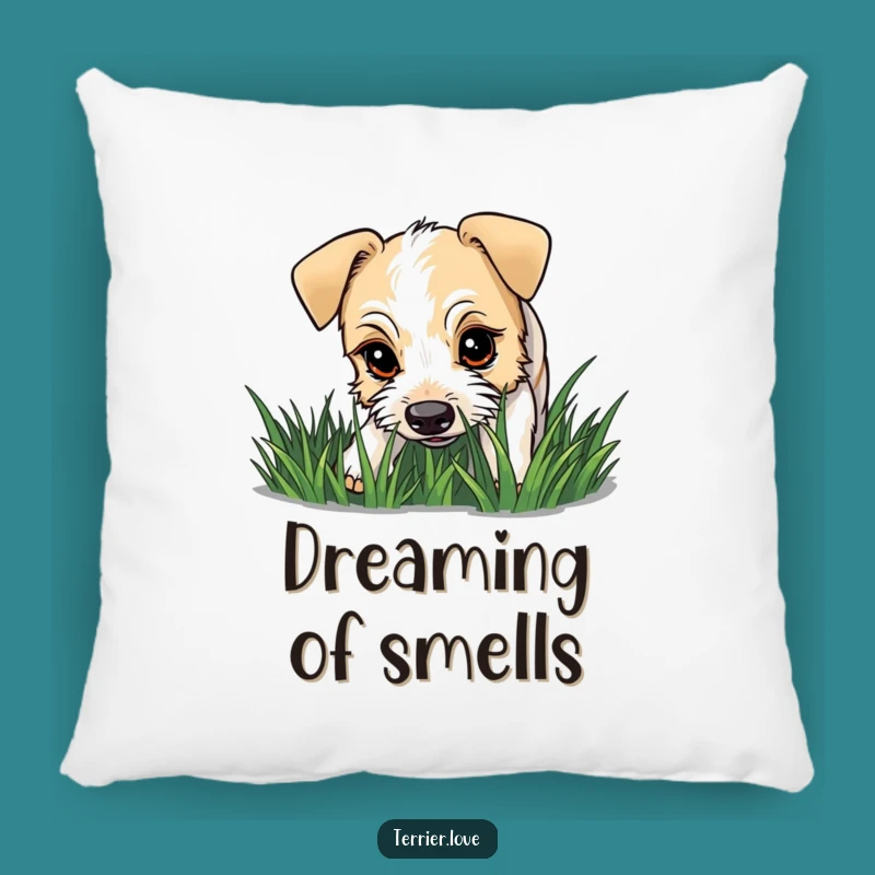 Soft Funny Terrier Curious Sniffing Pillow - Cozy & Investigative Accent