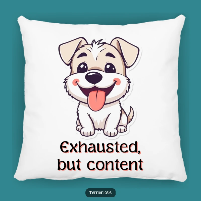 Funny Smiling Terrier Pillow: Cozy Happy Dog Accent Gift