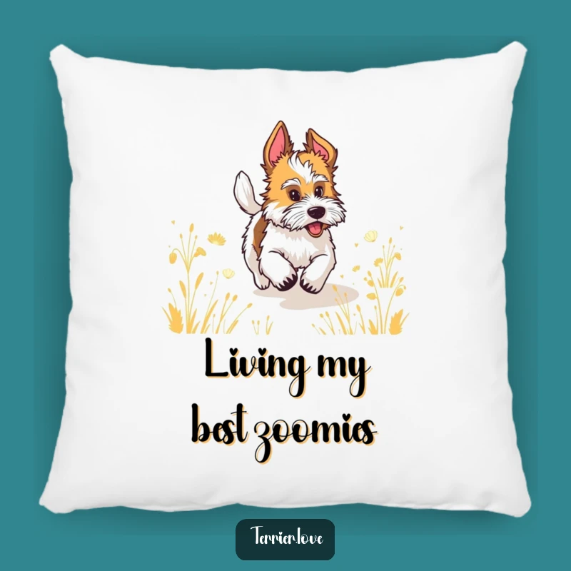 Funny Wagging Tail Terrier Pillow - Cozy and Hilarious Dog Accent