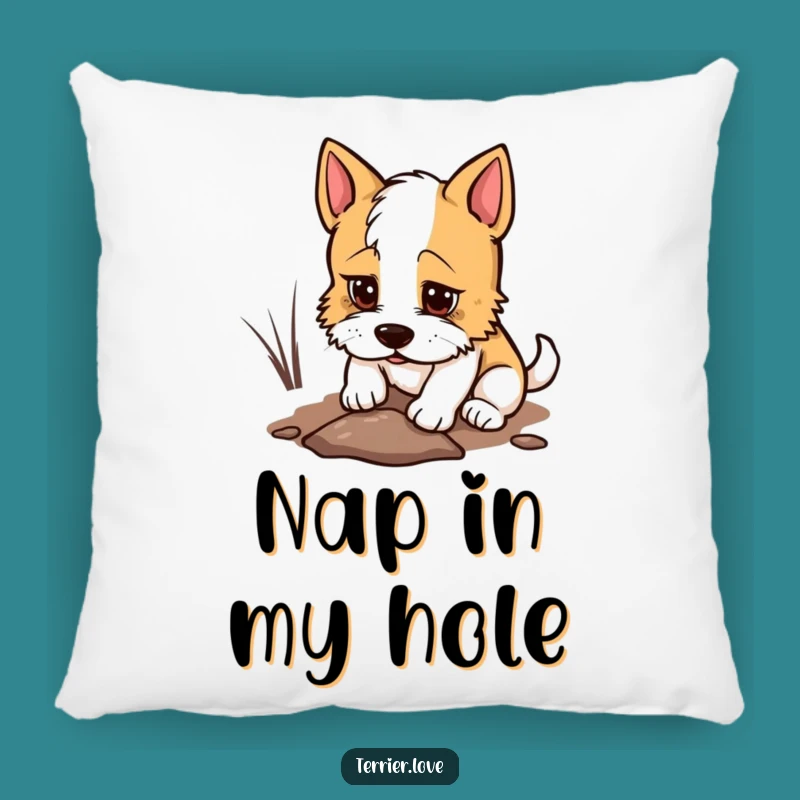 Funny Terrier Pillow - Determined Dog Accent, Cozy Gift for Doers