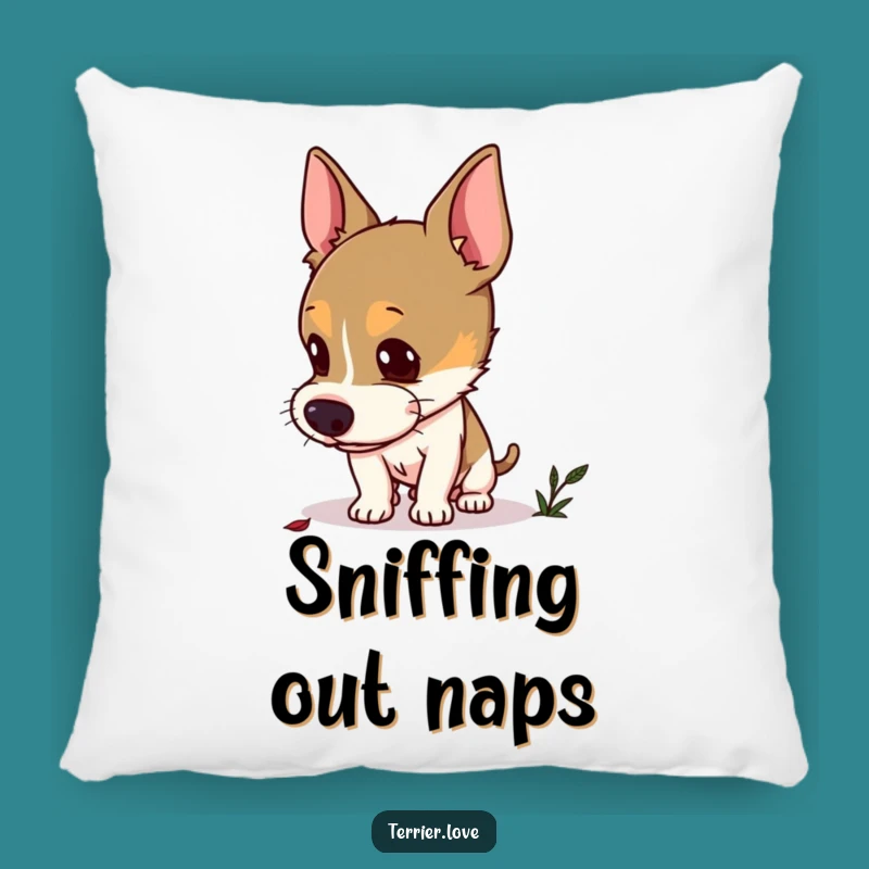 Funny Curious Terrier Pillow: Comfy Investigator Pillow