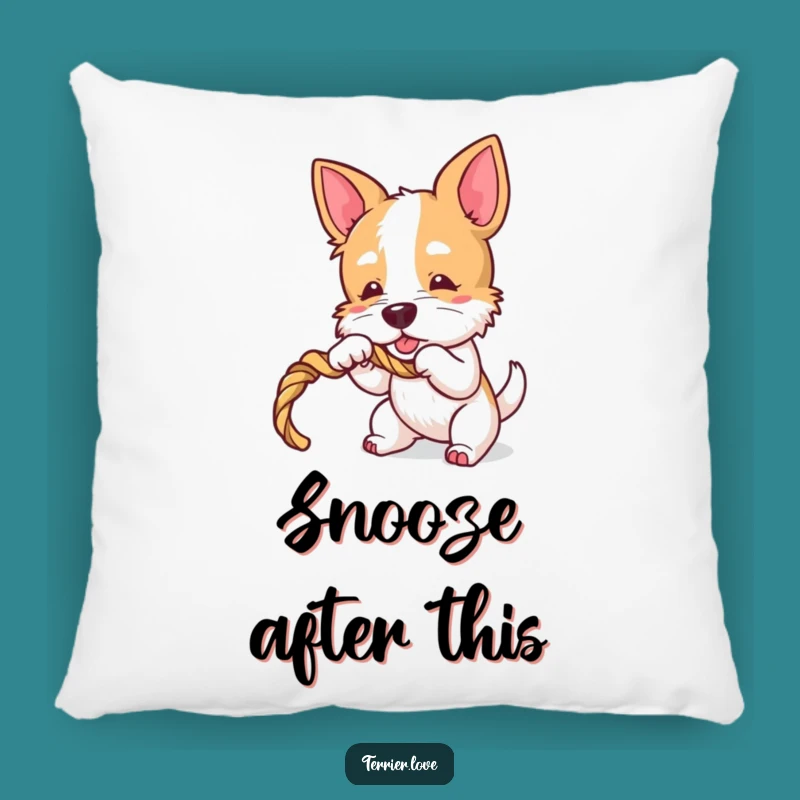 Funny Terrier Tugger Pillow - Cozy Playful Dog Cushion, Cute Gift