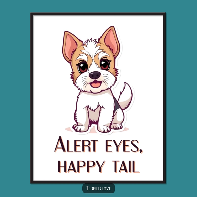 Funny Terrier Digital Art - Alert Dog's Excited Portrait