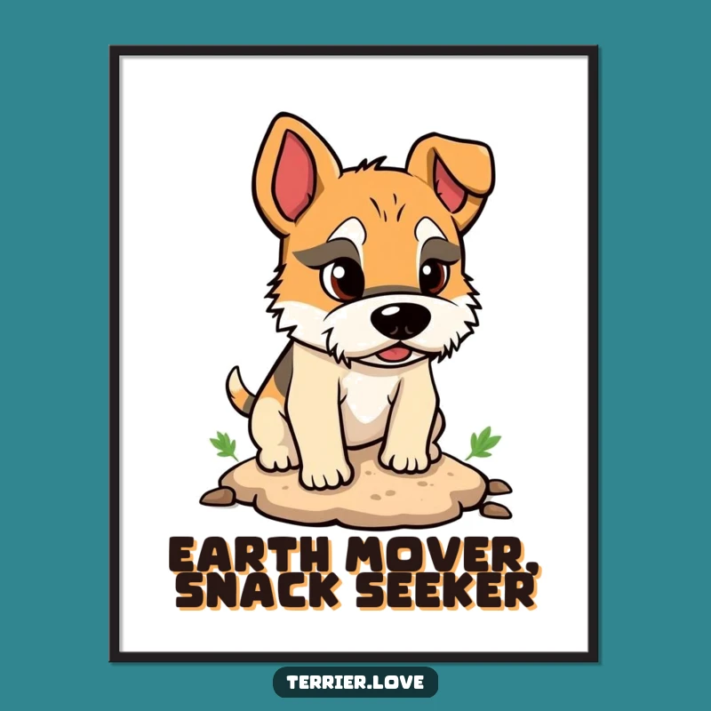 Funny Terrier Digger High-Res Digital Art Print: Instant Humor Download