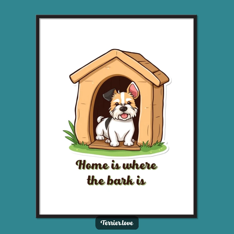 Funny Terrier Peeking Digital Art - Hilarious Printable Wall Decor