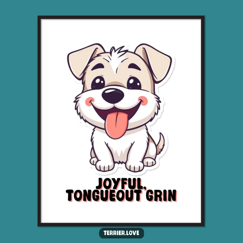Funny Smiling Terrier Digital Art: Instant Happy Dog Decor
