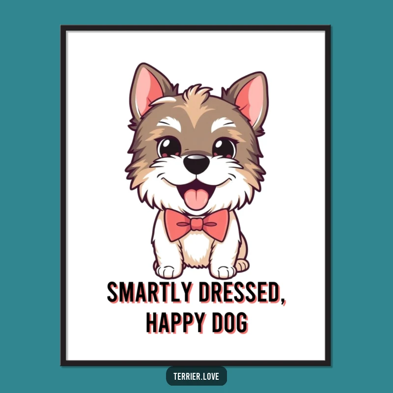 Funny Playful Terrier Bow Tie Digital Art - Instant Dapper Fun!