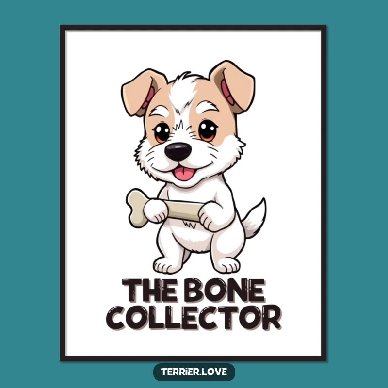 Funny Terrier Digital Art - Proud Bone Trophy, Instant Gift for Winners