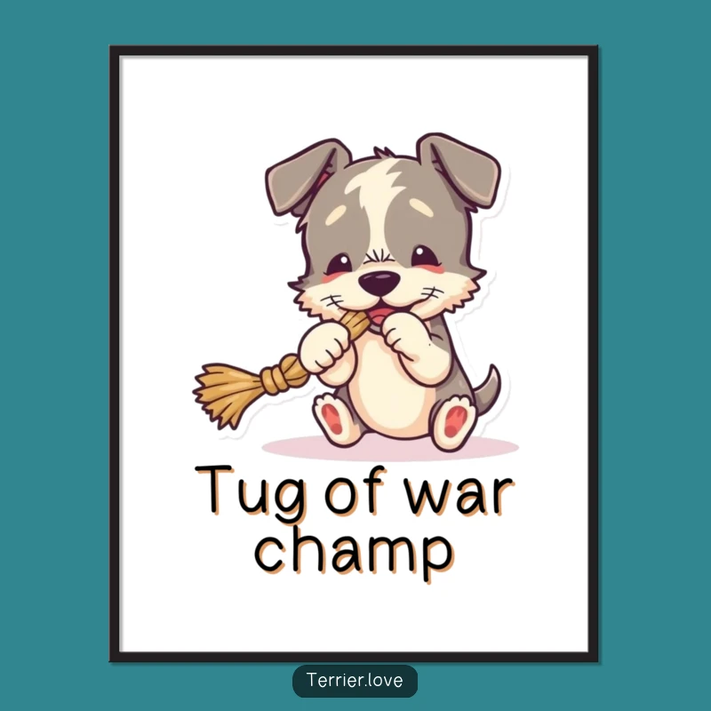 Funny Terrier Digital Art - Playful Dog Printable, Instant Gift for Pet Lovers