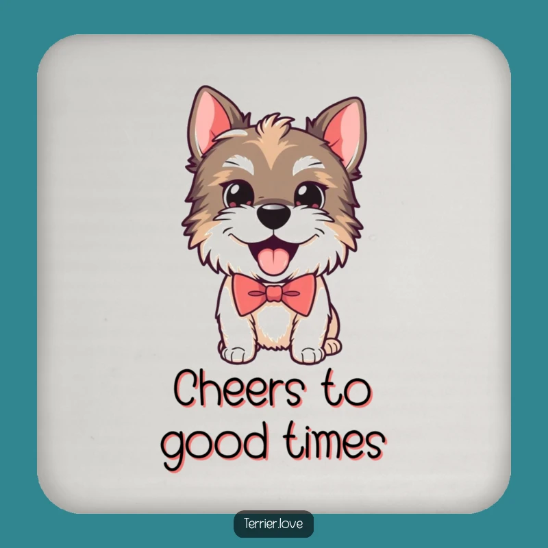 Funny Playful Terrier Bow Tie Coaster - Protect Surfaces with Style!