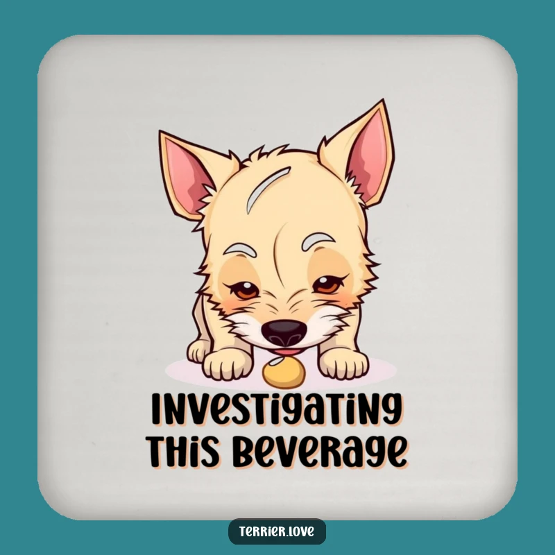 Funny Curious Terrier Coaster: Protect Surfaces, Intriguing Style, Gift