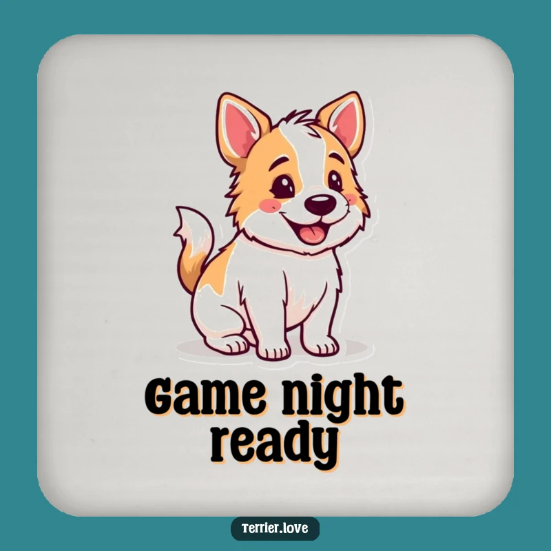 Funny Happy Terrier Coasters: Game Time Protection, a Cute Funny Gift