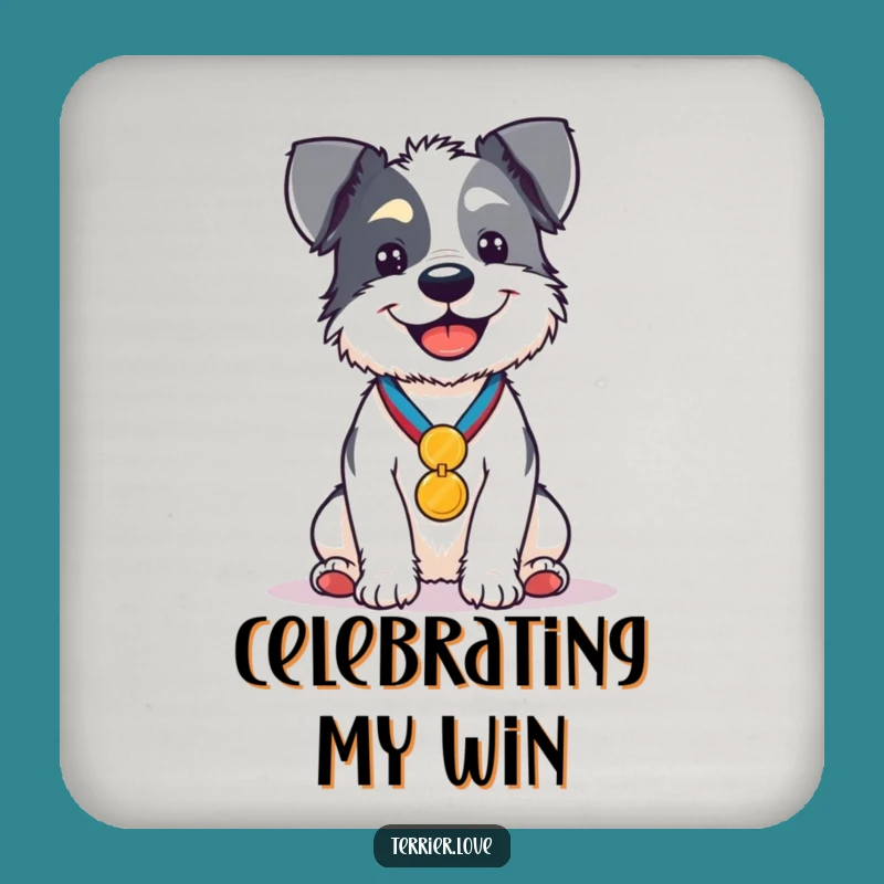 Funny Medal Terrier Drink Coaster - Hilarious Protective Gift!