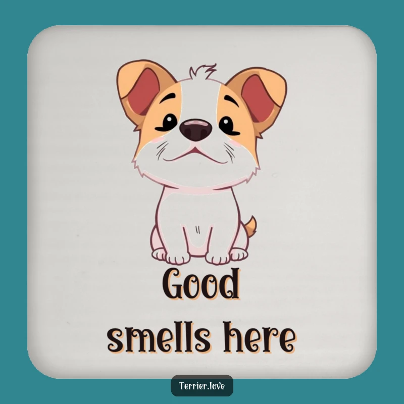 Funny Sniffing Terrier Coaster - Excited Dog Nose Art for Tables