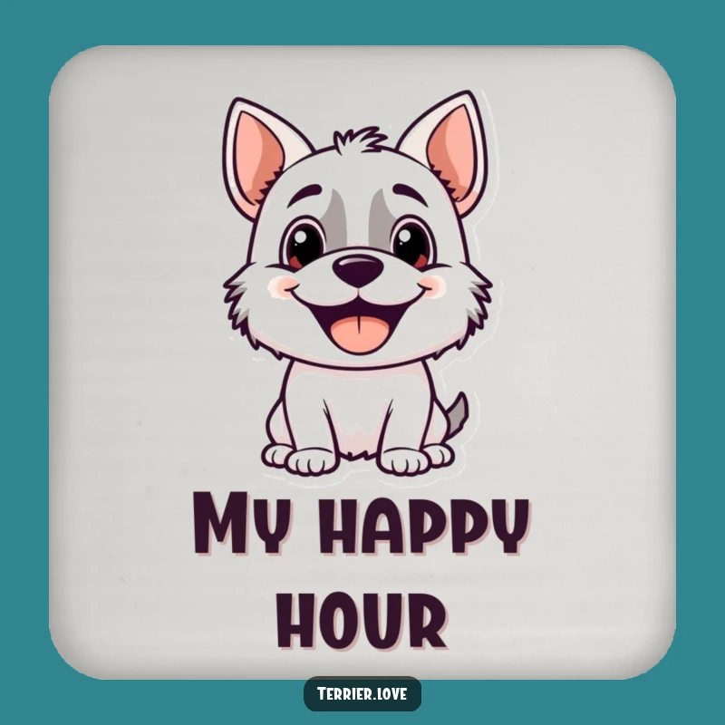 Funny Terrier Coasters: Happy Panting Dog Protection, Home Gift