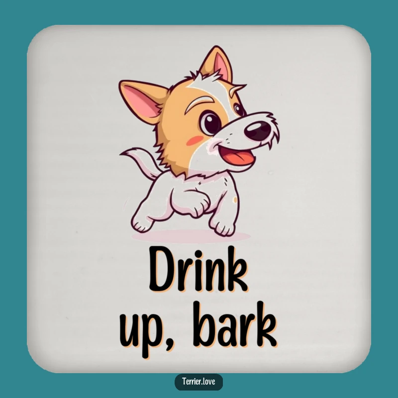 Funny Terrier Coasters: Playful Barking Dog Protection, Drink Gift