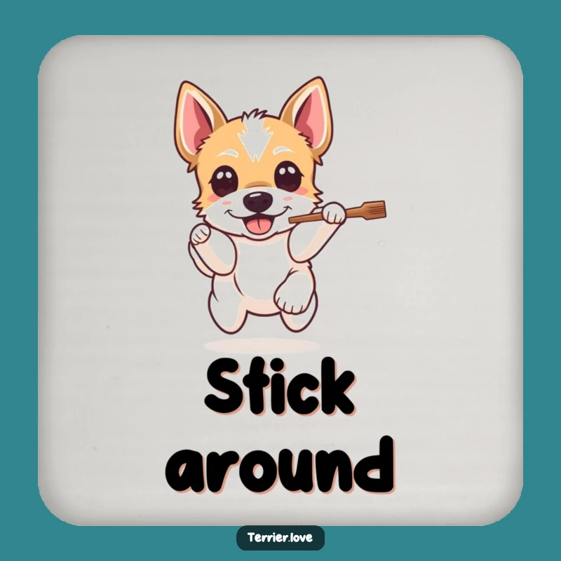 Funny Terrier Fetch Coaster - Hilarious Dog Drink Accessory