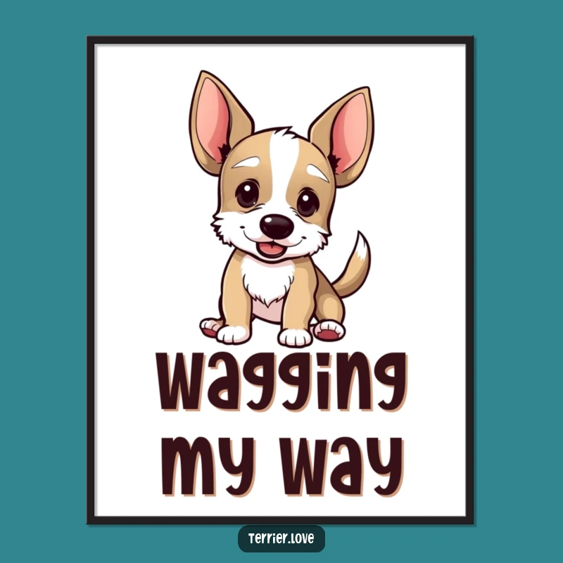Funny Terrier Ears Poster: Hilarious Wall Art Celebrating Big Ears