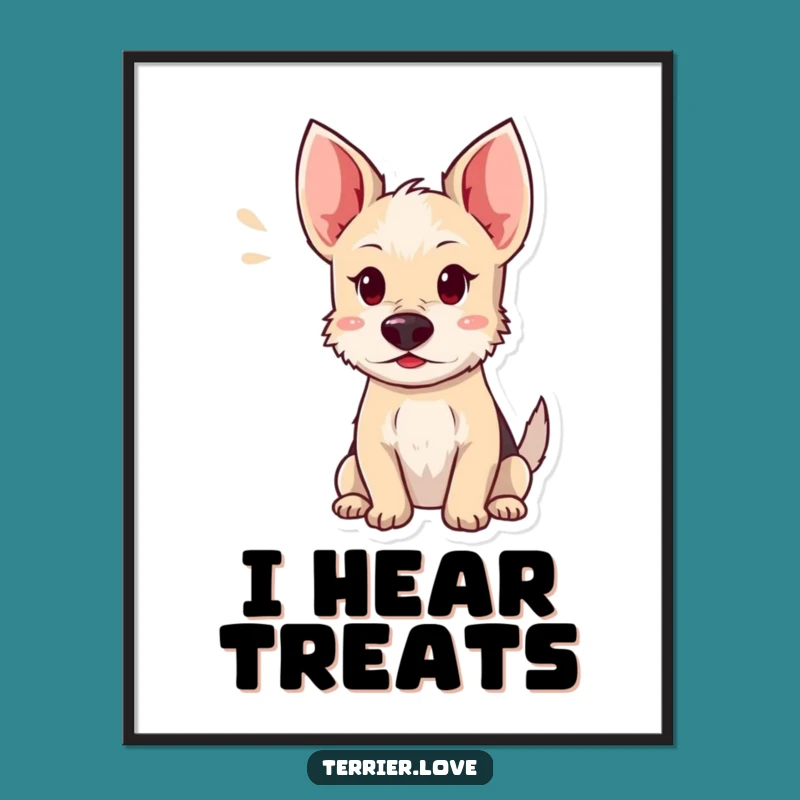 Funny Terrier Poster: Ears Up for a Distant Sound Adventure