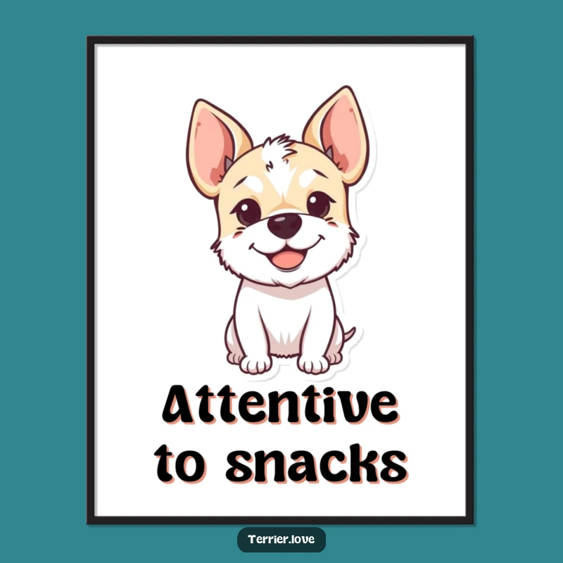 Funny Terrier Poster: Smiling Dog with Perky Ears, Adorable Funny Gift Art