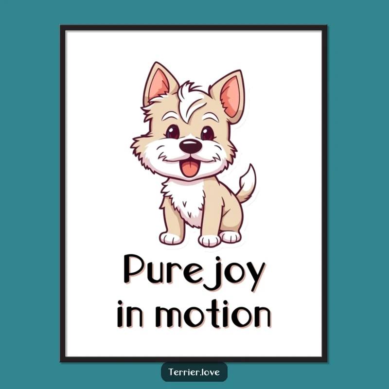 Funny Terrier Poster: Wagging Tail for Eager Wall Art