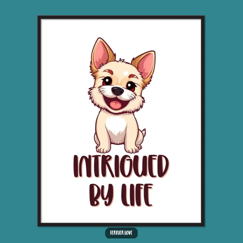 Funny 'Puzzled Pup' Terrier Poster - Hilarious Dog Art Gift!
