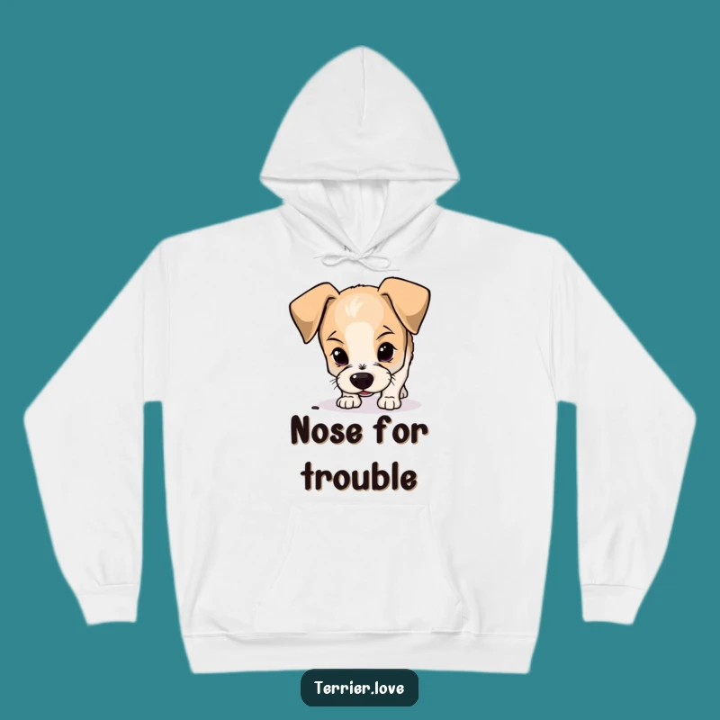 Cozy Funny Terrier Hoodie: Curious Sniffer, Floppy Ears, Warm Gift for Pup Parents