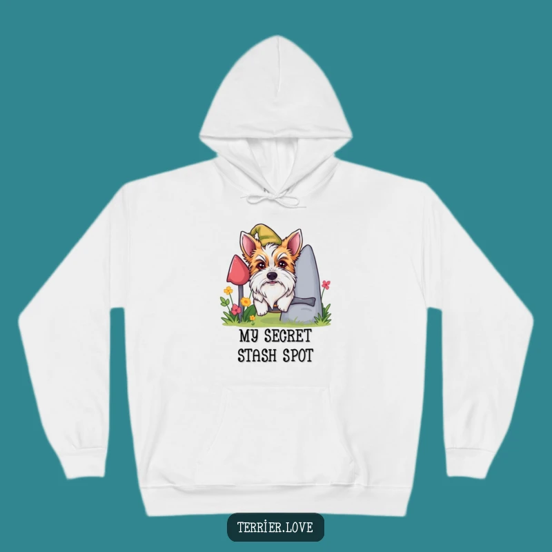 Funny Mischievous Terrier Hoodie - Cozy Peeking Dog Sweatshirt, Prankster Gift