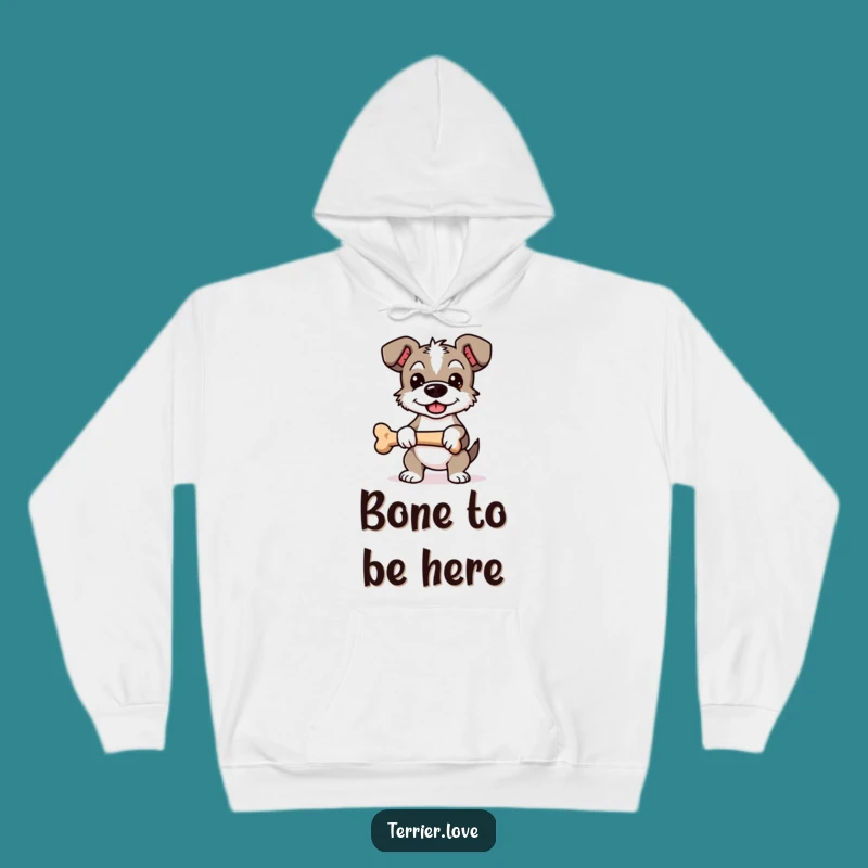 Funny Proud Terrier Hoodie - Cozy Bone Holding Dog Sweatshirt, Great Gift