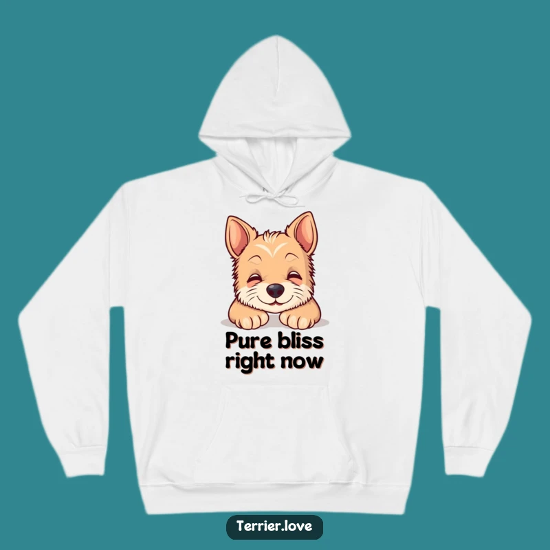 Funny Cozy Terrier Hoodie - Content Smiling Dog Gift